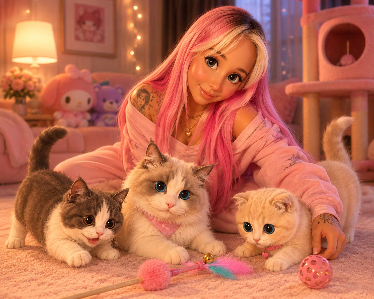 Cheri & her cats